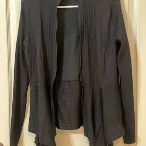 Women's Black Open Front Sweater